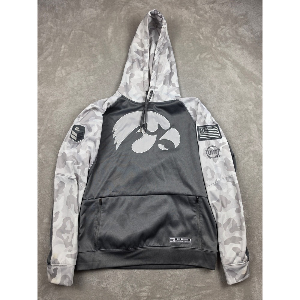 Colosseum Iowa Hawkeyes Hoodie Mens M Camo OHT Military Appreciate *Read